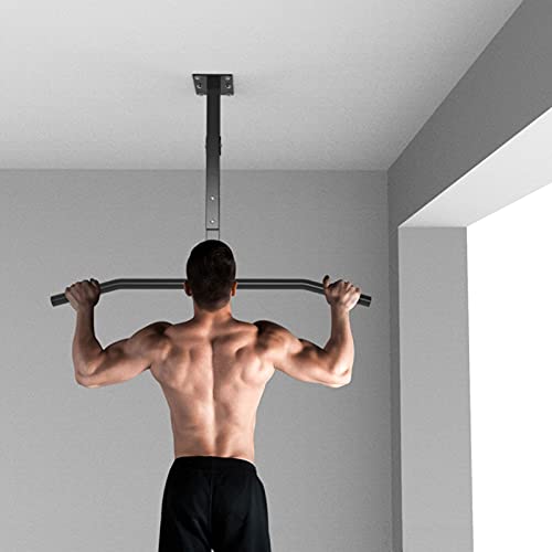 Pull-Up Bars Wall-Mounted Ceiling Chin Up Bar Height-Adjustable Steel Fitness Horizontal Bar Safe Load 300kg,