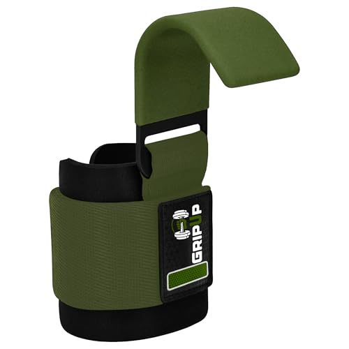 Weight Lifting Hooks – Heavy Duty Gym Straps for Deadlifts, Pull-Ups, Rows & Strength Training Secure Grip Support for Weightlifting, Powerlifting CrossFit Nylon & Neoprene Padding - color: Green