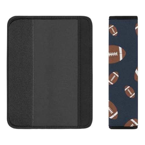Universal Soft and Comfortable Football Pattern Seat Belt Cover for Kids, Most Cars, 2 Piece Seat Belt Covers Cushion Shock Absorption - color: Pattern 50
