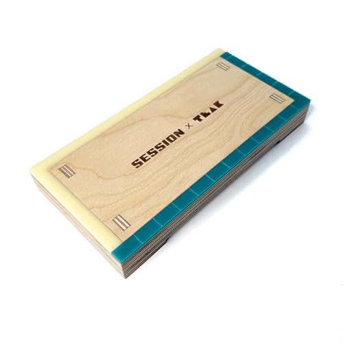 Teak Tuning x Session Fingerboard Manual Pad with Matte Acrylic Coping – 12.75" Long, 7.875" Wide, 6" Tall – Baltic Birch Wood Fingerboard Obstacle - Box for Manuals, Grinds & Slides