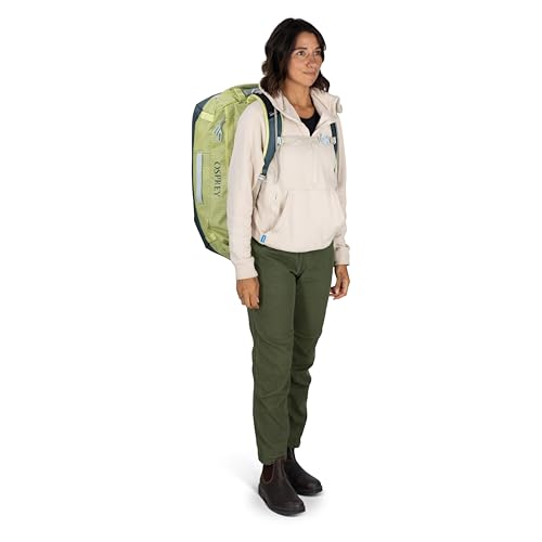 Osprey Transporter Lightweight Travel Duffel Bag - Extra Large Water Resistant Durable Gear Bag for Men and Women - color: Mystery White-moody Burgundy, style: 65l