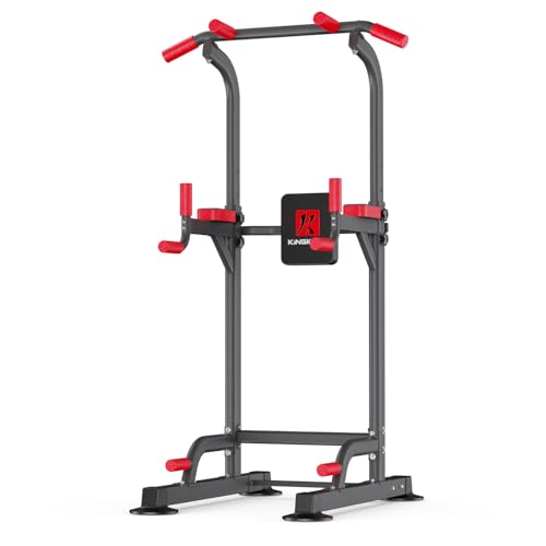 K KiNGKANG Power Tower Pull Up Bar Station for Home Gym Fitness Equipment | Dual-knob Height Adjustment | Load 450lbs| Suction cup feet | New upgraded