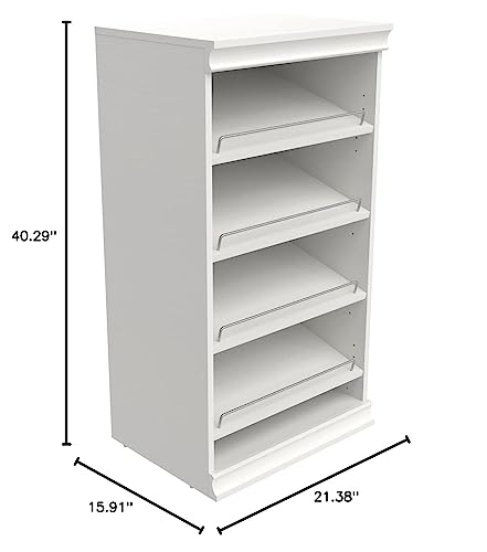ClosetMaid Modular Storage Shelf Unit with Angled Shoe Shelves, White - color: White