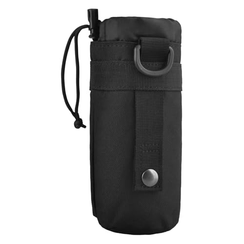 TRIWONDER Tactical MOLLE Water Bottle Pouch H2O Hydration Carrier, Military Bottle Holder Molle Drink Holder Travel Water Bottle Bag for Backpack Camping Outdoor - color: 01 Black