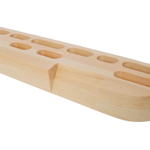 Portable Wooden Hangboard with Rope, Compact Fingerboard for Climbing Training, Multiple Grip Options, No-Drill Installation - size: 21.5 Inch