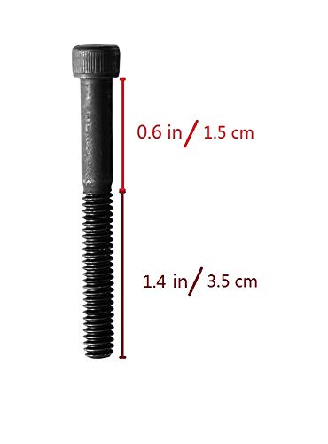 Socket Head Cap Screw, 1/4-20 x 2, Alloy Steel, Black Oxide, Hex Socket Coarse Thread, 1/4 inch Hexagonal Allen Bolt, Length: 2 inch, Full Thread (Quantity: 10) - size: 2