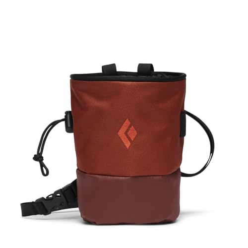 BLACK DIAMOND Mojo Zip Rock Climbing Chalk Bag, Adjustable Belt, Zip Pocket - color: Burnt Sienna, size: Medium-Large