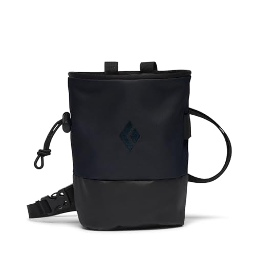 BLACK DIAMOND Mojo Zip Rock Climbing Chalk Bag, Adjustable Belt, Zip Pocket - color: Carbon, size: Medium-Large