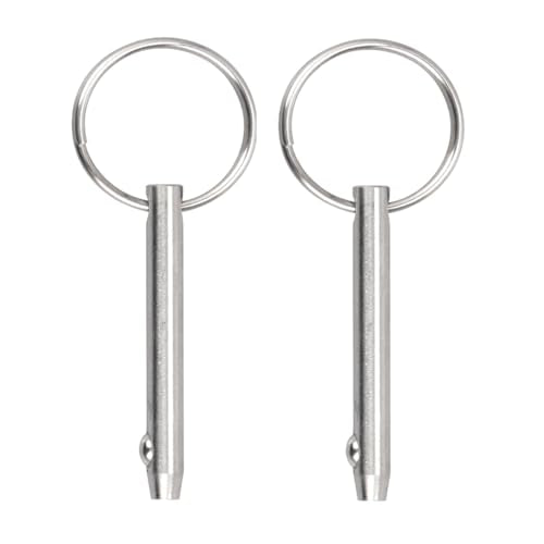 2 PCS Marine 316 Stainless Steel Quick Release Pin Bimini Top Pin, Diameter 1/4"(6.3 mm), Overall Length 3"(76 mm), Usable Length 2.4"（61 mm - size: 2 Pieces