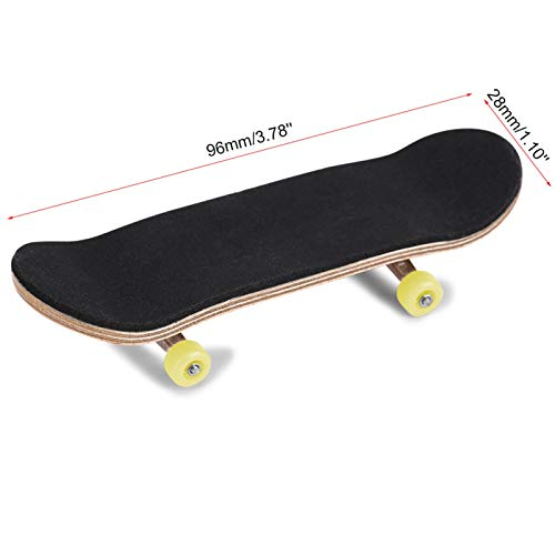 HURRISE Wooden Finger Skateboard, Maple Wood and Alloy, Yellow, with Box, Stress Relief Kids Gift - color: Yellow
