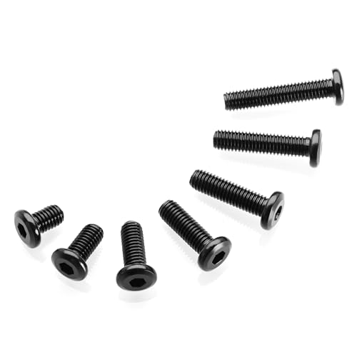 Mywish M5 x 30mm 20Pcs Flat Head Hex Socket Cap Screws Bolts, 304 Stainless Steel Furniture Bolts Full Thread, Black Oxide & Hex Spanner - color: Black-M5, size: 30mm
