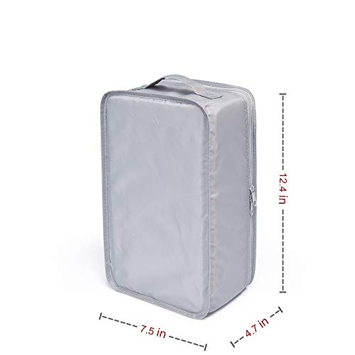 JJ POWER Travel Shoe Bags, Foldable Waterproof Shoe Puches Organizer-Double Layer (2 Grey Shoe Bags) - color: Grey, size: 2 Packs