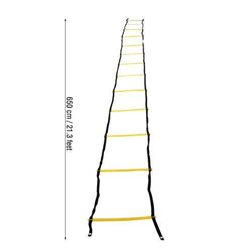 RiToEasysports Speed Training Agility Ladder PP and Nylon Speed Ladder 7 10 13 Rung Foldable Setup Footwork Coordination Training for Soccer Football Basketball Athletes - size: 7 meters 13 yuan