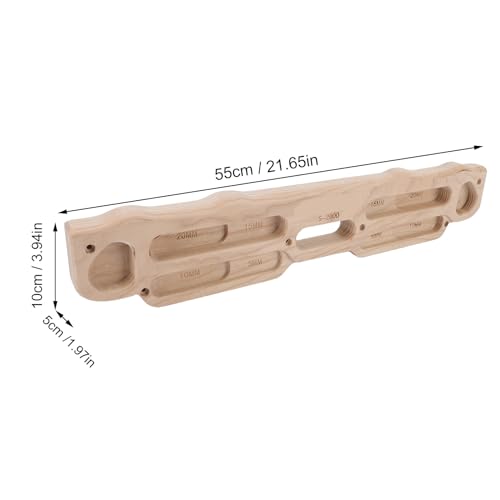 CHICIRIS Rock Climbing Hangboard, Solid Wood Fingerboard with Mounting Kit for Home Gym Doorway Training Pull Up Strength Bouldering