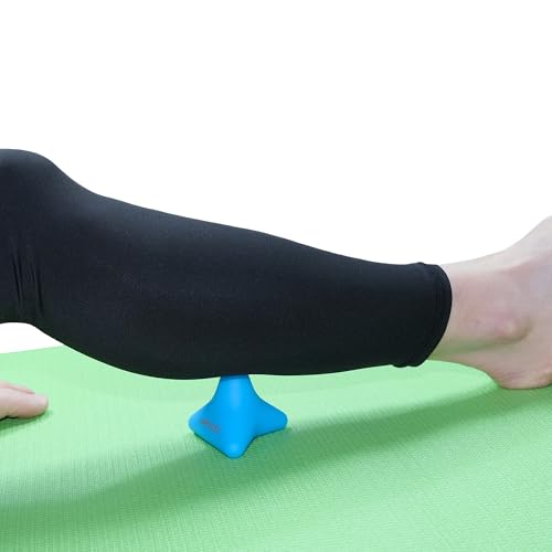 Manual Trigger Point Massage Tool Small Massager Ball 3″×2.6″ Blue | For Deep Tissue Myofascial Release Physical Therapy Plantar Fasciitis Pain Relief Muscle Knot Psoas Hip Flexor Iliacus - color: Blue
