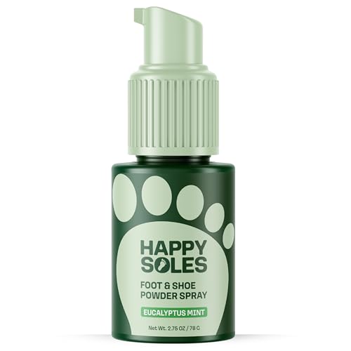 Foot & Shoe Deodorizer Powder Spray - Talc-Free, Vegan, Non-Aerosol Mess-Free Spray - Absorbs Sweat & Fights Odor with Bamboo & Tapioca - Long-Lasting Freshness & Comfort (Eucalyptus Mint)