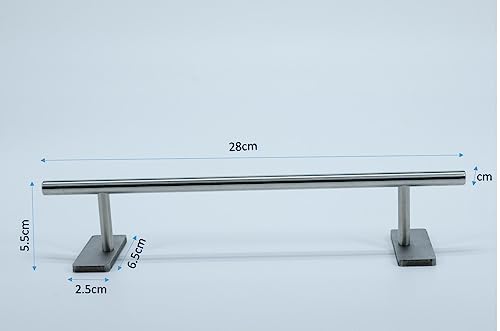 LEEFAI Fingerboard Rail Obstacles 28x5.5cm -Stainless Steel Finger Mini Skateboard Round Rail for Your Fingerboard ramps and Park