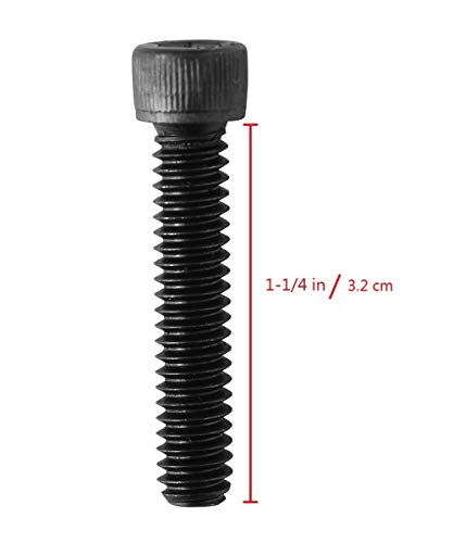Socket Head Cap Screw, 1/4-20 x 1-1/4", Alloy Steel, Black Oxide, Hex Socket Coarse Thread, 1/4 inch Hexagonal Allen Bolt, Length:1-1/4 inch, Full Thread (Quantity: 20) - size: 1-1/4