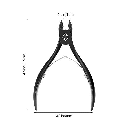FERYES Precision Toenail Clipper for Thick or Ingrown Toenails, 4R13 Stainless Steel Nail Cutter, Manicure Pedicure Clipper - Black - color: Black