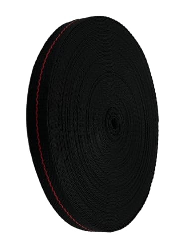 Cajun Tie Downs - 1" Heavy Duty Webbing Strap - 25 Yards (Black/Red) - color: Black/Red