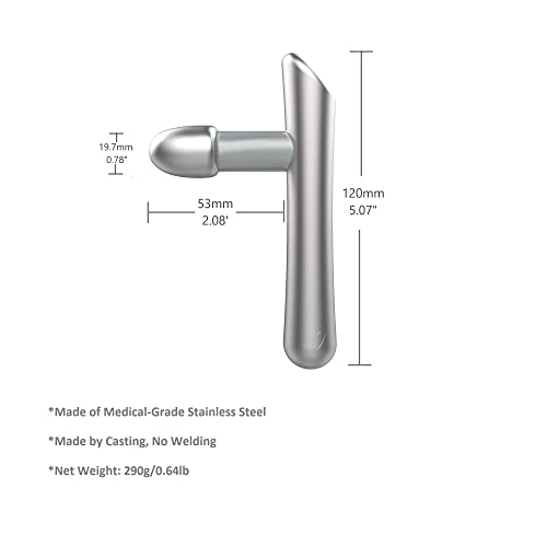 LittleMum T-Bar Massage Tool - Myofascial & Foot Reflexology Massager, Stainless Steel, Heavy Duty