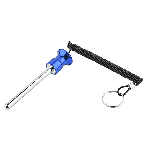 Cosmos Gym Weight Stack Pin Universal Replacement Selector Lock Pin Detent Hitch Pin, Tensile 3/8" Dia. & 4" Locking Space with Lanyard, for Gym Equipment Machine Weight Plate - color: Blue Knob