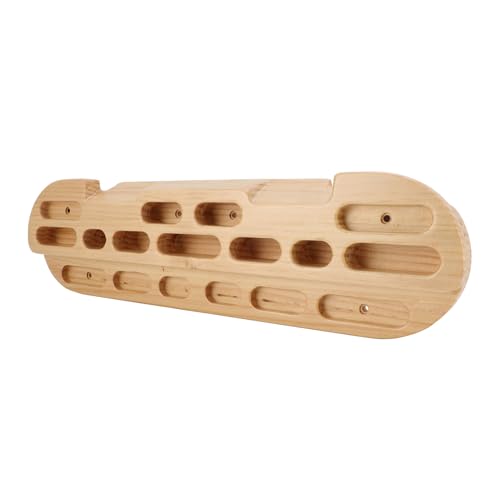 SUNGOOYUE Climbing Fingerboard, Wooden Hangboard with Varying Length and Depth Finger Holes for Rock Climbing Training, Portable Pull Up Bar Grip Strengthener for Enthusiasts