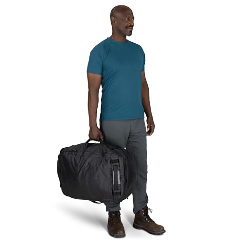 Osprey Transporter Lightweight Travel Duffel Bag - Extra Large Water Resistant Durable Gear Bag for Men and Women - color: Blue Flame/Nocturnal Blue, style: 65l