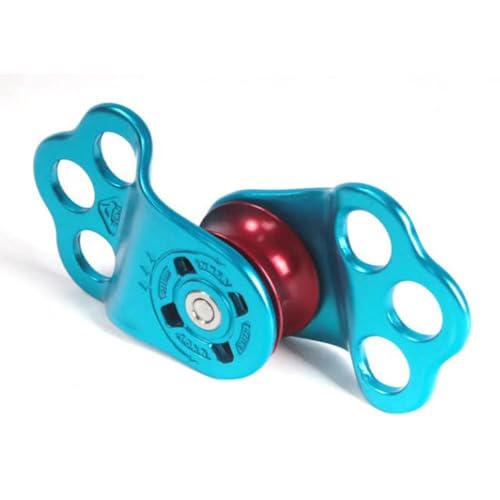 Climbing Pulley,30KN Three Holes Ball Bearing Single Pulley,Rock Climbing Pulley for 14mm Rope Hauling, Rock Climbing, Rescue Applications, Zipline Sports Etc