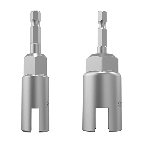 2 Pack (13mm,19mm) 1/4 Inch Hex Shank Nut Driver Power Wing Nut Driver Set Bit Socket Wrenches Tools Set Slot Wing Nuts Drills Bits for Panel Nuts Screws Eye C Hook Bolt