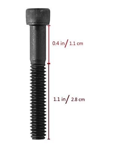 Socket Head Cap Screw, 1/4-20 x 1-1/2", Alloy Steel, Black Oxide, Hex Socket Coarse Thread, 1/4 inch Hexagonal Allen Bolt, Length: 1-1/2 inch, Full Thread (Quantity: 20) - size: 1-1/2