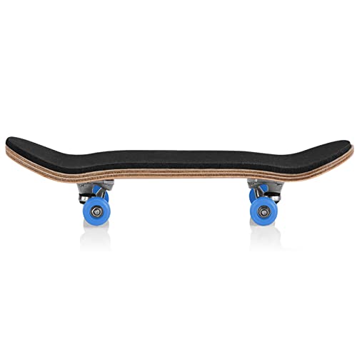 Gavigain 1Pc Wooden Fingerboard Maple Wooden Alloy Fingerboard Finger Skateboards with Box Reduce Pressure Kids Gifts(Dark Blue)