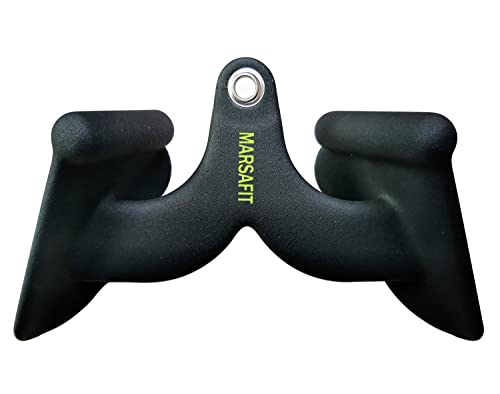MARSAFIT Home Gym Fitness Rowing T-bar V-bar Pulley Cable Machine Attachment, Bicep Curl Tricep LAT pulldown Bar Back Strength Training Handle Grips LAT Pull Down Bar for Seat Row Workout - style: BTBAR 1901