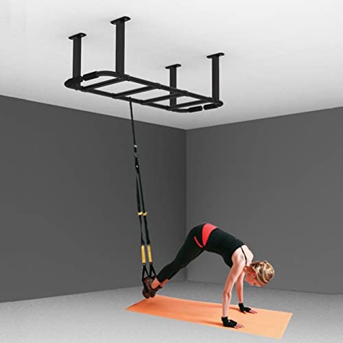 Heavy Wall Mounted Pull-up bar Climbing Frame, Home Gym Ceiling Exercise Training, Horizontal Parallel Bars, Safe and Stable (Color : Black) - color: Black