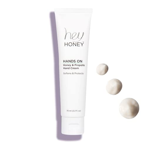 Hey Honey Hand Cream for Extremely Dry Cracked Hands & Elbows - Instant Relief with Shea Butter, Honey & Propolis - Cracked Skin Repair Moisturizer - Fast Absorbing 2.2 Oz (Pack of 2) - size: 2.2 Fl Oz (Pack of 2)