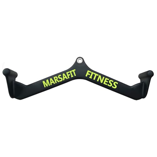 MARSAFIT Home Gym Fitness Rowing T-bar V-bar Pulley Cable Machine Attachment, Bicep Curl Tricep LAT pulldown Bar Back Strength Training Handle Grips LAT Pull Down Bar for Seat Row Workout - style: Btbar 1903