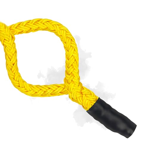 Pelican Rope 1/2" - 6 FT - Adjustable Rigging Block Sling with Aluminum Rings - 13,500 LBS MBS / 2,700 LBS WLL, 12 Strand, Polyester, Arborist Sling, Tree Climbing Gear - Single-Head, Yellow - style: Single-Head | 1/2" - 6 FT