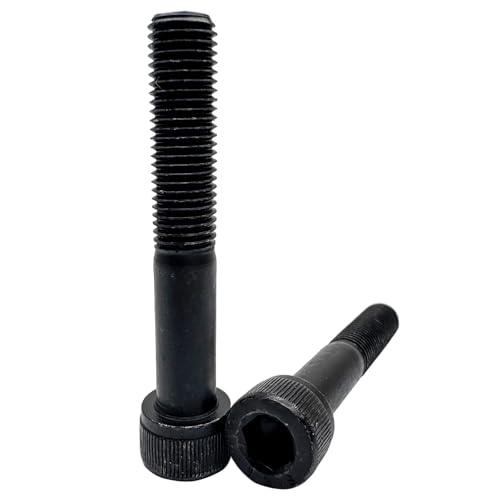 M10-1.25 x 60mm Socket Head Cap Screws Bolts,12.9 Grade Carbon Steel Hex Socket Cap Cup Fine Thread Screws Bolts,Black Oxide Finish(2Pcs) - size: M10-1.25 x 60mm