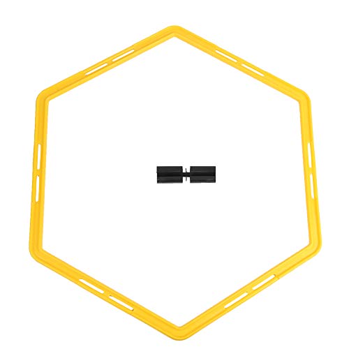 6Pcs Agile Circle Training Set with Link Buckle, Physical Training Hexagonal Step Suit Equipment Multipurpose Application for Basketball,Baseball,Football,Tennis