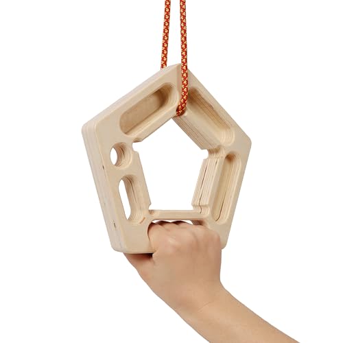 Climbing Hangboard Rock Climbing Fingerboard Wooden 2PACK Premium Grip Trainer for Novice & Seasoned Climbers Home Outdoor Use Non-Slip Durable Lightweight 250g with Installation Rope