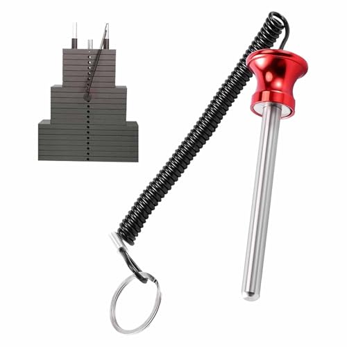 Universal Magnetic Weight Stack Pin with Pull Rope - Gym Pin for Weight Stack Machines | Commercial & Home Gym Accessories | Replacement Weight Pins for Strength Training Equipment - color: Red