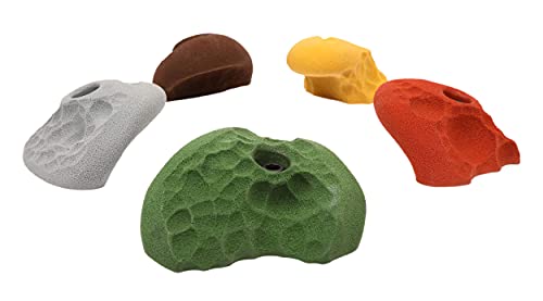Atomik Rock Climbing Holds 5 Limestone Roof Jugs Set 1 in Assorted Earth Tones