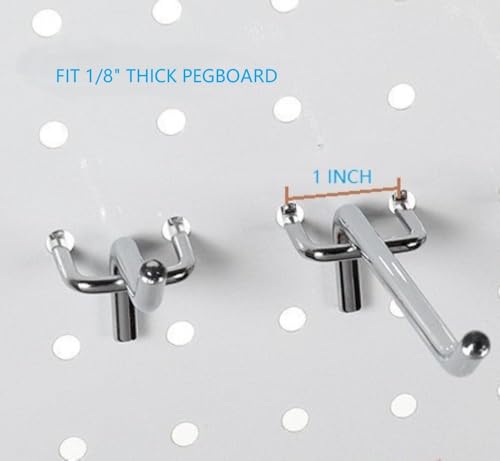 Pegboard Hooks, 2 INCH, 32 PCS Kit, Peg Board Hooks Organizer, Fit 1/8 inch Thick Metal Peg Board and 3/16 inch Board - size: 2 Inch