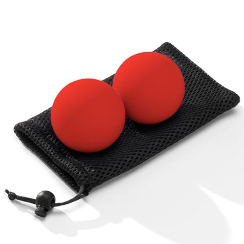 SUBCULTUREPICK Massage Lacrosse Balls for Myofascial Release,Yoga Deep Tissue Massage,Trigger Point Therapy and Foot Plantar Fasciitis,Muscle Soreness Massager Ball (2 Packs) (Red) - color: Red