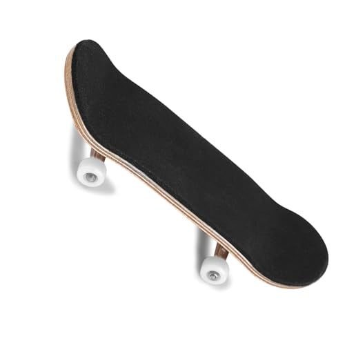Milltrip Wooden Finger Skateboards, 1Pc Maple Wooden Alloy Fingerboard Finger Skateboards with Box Reduce Pressure Gifts (White) - color: White