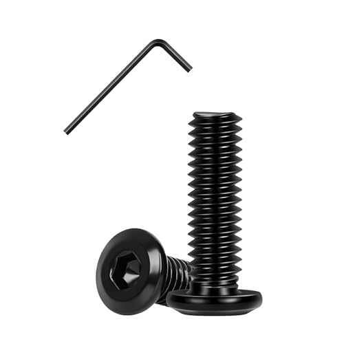 Matuja 1/4-20 x 3/4" Flat Head Hex Socket Bolts Screws,304 Stainless Steel,Black Oxide Finish,Fully Threaded Bright Furniture with Hex Key(20 Pcs) - size: 1/4-20 x 3/4"
