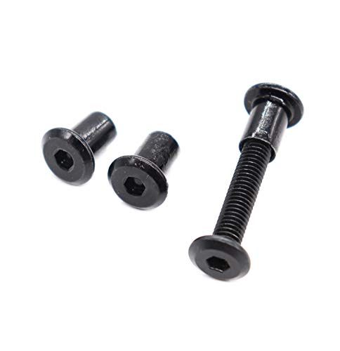 10-Pack M6x45mm Black Socket Cap Screws Barrel Nuts Kit for Furniture Bed Crib - size: M6 x 45mm (10 pcs)