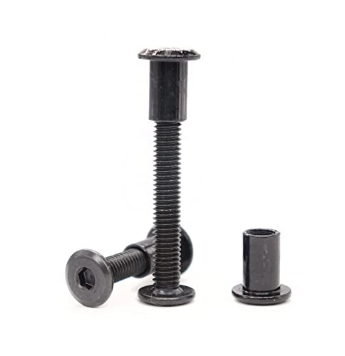 10-Pack M6x45mm Black Socket Cap Screws Barrel Nuts Kit for Furniture Bed Crib - size: M6 x 45mm (10 pcs)