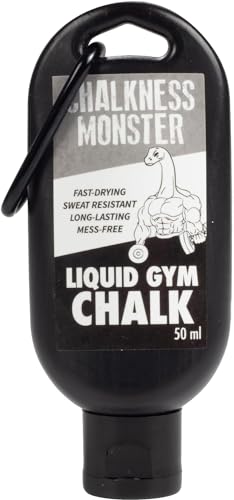 Liquid Gym Chalk - Mess-Free - Premium Sweat Resistant Long Lasting Grip - Quick Dry Hand Grip for Gymnastics, Rock Climbing, Power Lifting and More - Chalkness Monster - size: 50mL 3 Pack