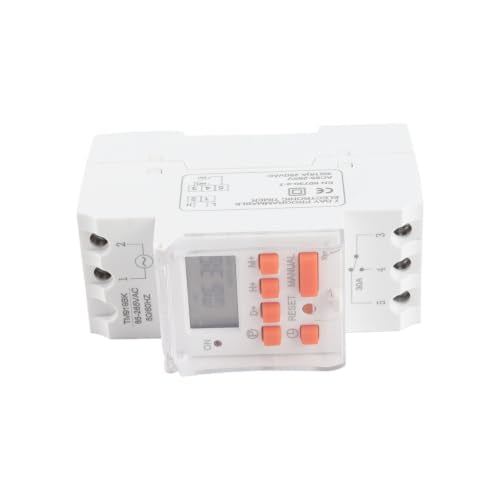 AC 85-265V 30A Timer Switches TM919BK Digital Timer 24Hours 7Days Programmable Countdown LCD Display 16 On/Off Settings 35mm DIN Rail